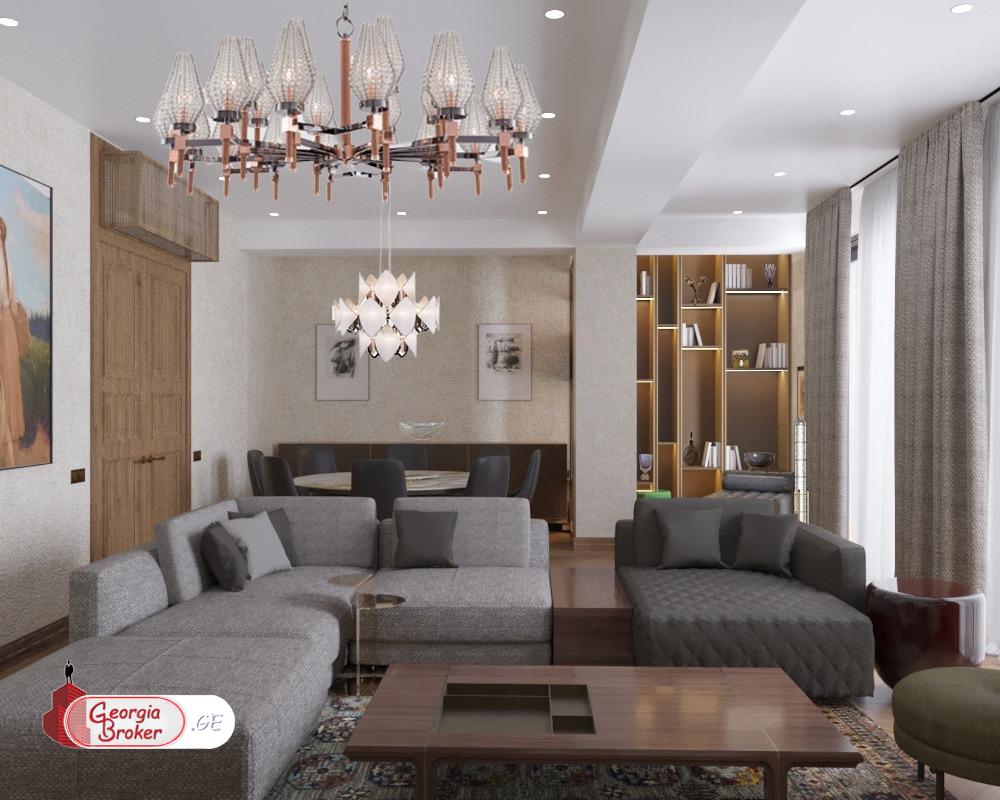 იყიდება ახალი აშენებული 5 ოთახიანი ბინა მთაწმინდაზე